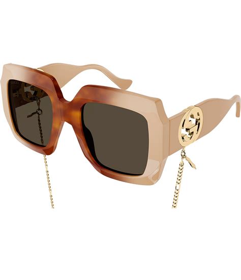 54mm square sunglasses gucci|Gucci square tortoise sunglasses.